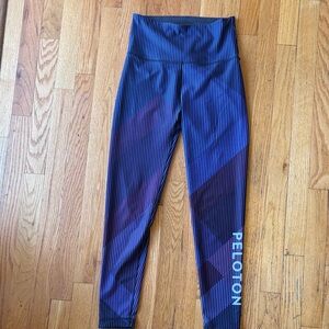 Peloton Blue and Purple Striped Leggings
